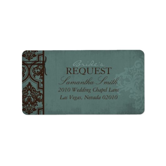 Étiquette de adresse de mariée gothique B (Devant)