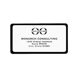 Étiquette de adresse de marque minimaliste avec lo