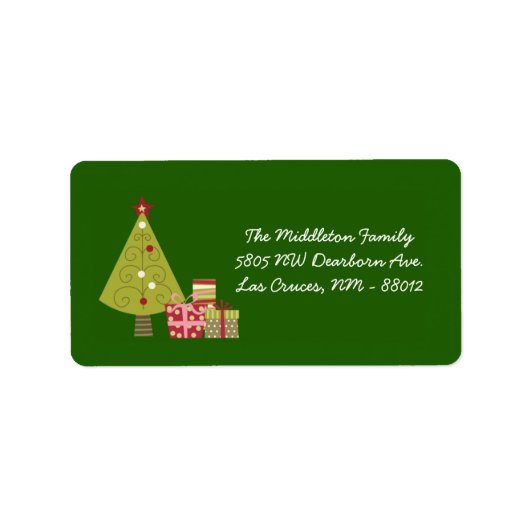 étiquette de adresse de messagerie de l'arbre XMAS (Devant)