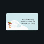 étiquette de adresse de messagerie Igloo de pingou<br><div class="desc">Cette bâton de Noël Igloo de 1, 25 po x 2, 75 po de taille personnalisée Chic et tendance moderne Penguins Igloo Étiquette de adresse est à la fois tendance et chic. Ils sont imprimés sur des étiquettes Avery® à l'aide d'une technologie d'impression couleur fond à fond blanc. Imprimé sur...</div>