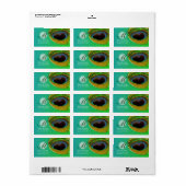 Étiquette de adresse de monogramme de plume de pao (Feuille entière)