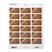 Étiquette de adresse de monogramme en cuir vintage (Feuille entière)