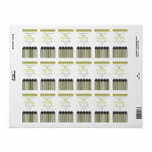 Étiquette de adresse de monogramme Kiri noir (Feuille entière)