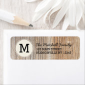 Étiquette de adresse de monogramme rustique à grai (En situation)