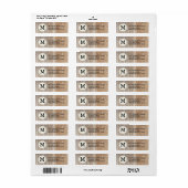 Étiquette de adresse de monogramme rustique à grai (Feuille entière)