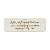 Étiquette de adresse de monogramme rustique textur (Devant)