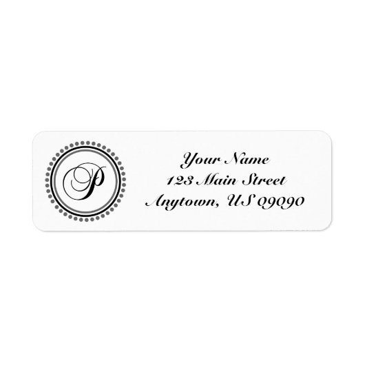 Étiquette de adresse de monographie du cercle de p (Devant)