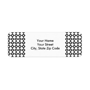 Étiquette de adresse de motif de diamant blanc et