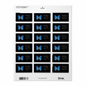 Étiquette de adresse de mouches bleues (Feuille entière)
