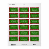 Étiquette de adresse de Noël (Feuille entière)