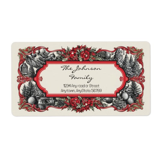 Étiquette de adresse de Noël (Devant)