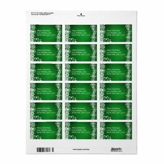 Étiquette de adresse de Noël (Feuille entière)