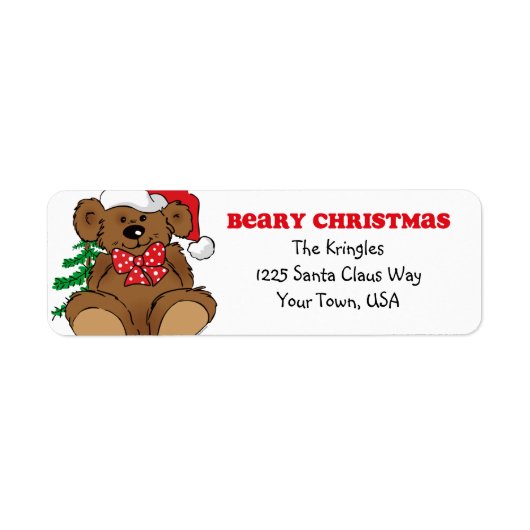 Étiquette de adresse de Noël Beary (Devant)