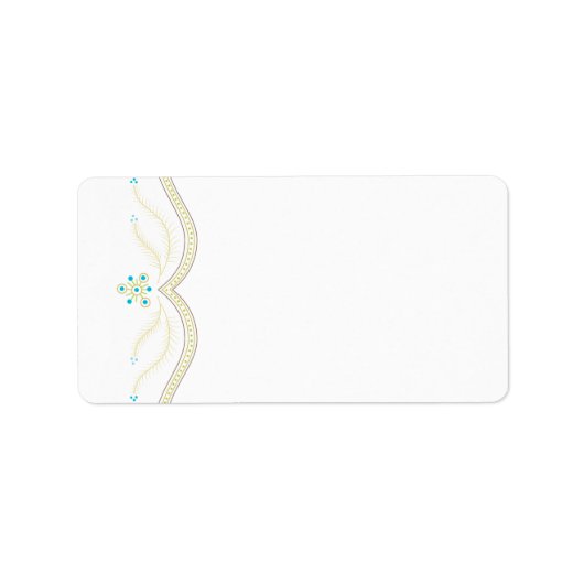 Étiquette de adresse de Noël bleu et or (Devant)