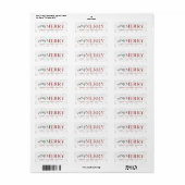 Étiquette de adresse de Noël botanique rouge très (Feuille entière)