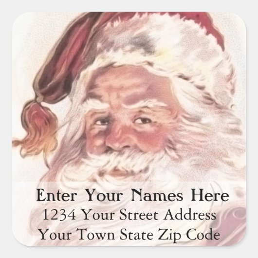 Étiquette de adresse de Noël classique Père Noël V (Devant)