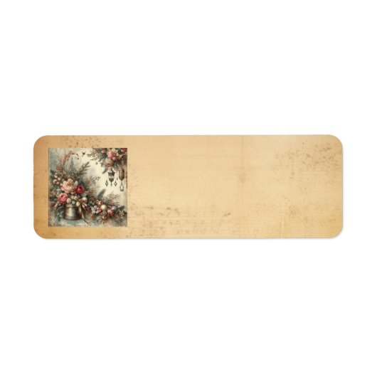 Étiquette de adresse de Noël classique Vintage (Devant)