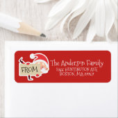 Étiquette de adresse de Noël de la jolie Père Noël (En situation)