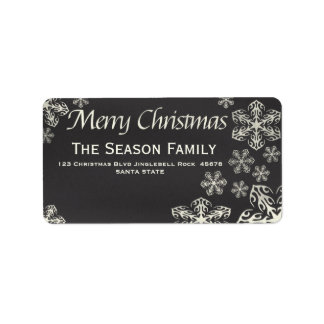 Étiquette de adresse de Noël de snowflake