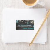 Étiquette de adresse de Noël de snowflake (En situation)