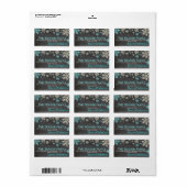 Étiquette de adresse de Noël de snowflake (Feuille entière)