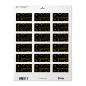 étiquette de adresse de Noël jaune Snowflake (Feuille entière)