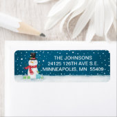Étiquette de adresse de Noël mignon Snowman (En situation)