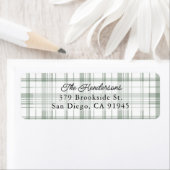 Étiquette de adresse de Noël Plaid Flannel Cosy -  (En situation)