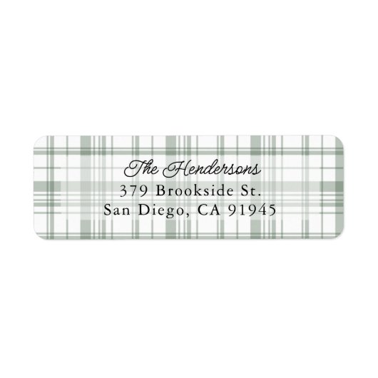 Étiquette de adresse de Noël Plaid Flannel Cosy -  (Devant)