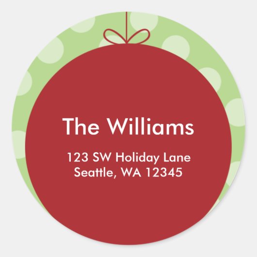 Étiquette de adresse de Noël Pois de l'Ornement Ro (Devant)