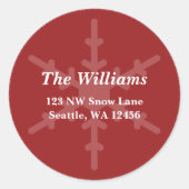 Étiquette de adresse de Noël Red Snowflake (Devant)