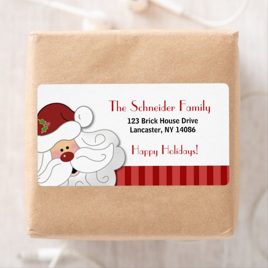 Étiquette de adresse de Noël (Red Stripe) (En situation)