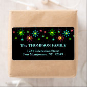 Étiquette de adresse de Noël Retro Snowflake (En situation)