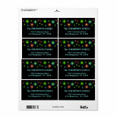 Étiquette de adresse de Noël Retro Snowflake (Feuille entière)