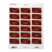 Étiquette de adresse de Noël rouge (Feuille entière)