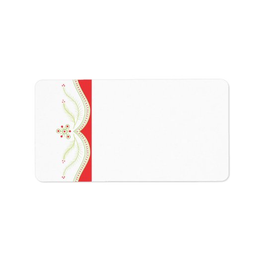 Étiquette de adresse de Noël rouge et vert (Devant)