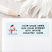 Étiquette de adresse de Noël rouge moelleux (En situation)