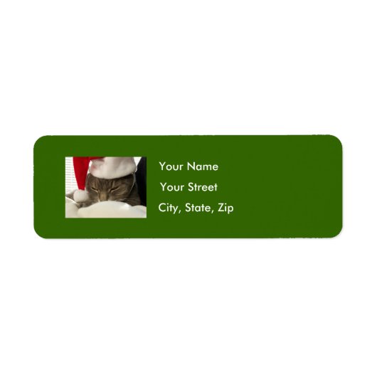 Étiquette de adresse de Noël Vert (Devant)