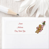 Étiquette de adresse de pain d'épices de Noël (En situation)