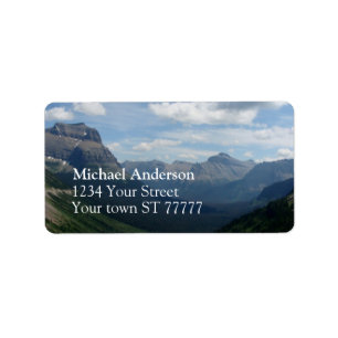 Étiquette de adresse de parc national de glacier