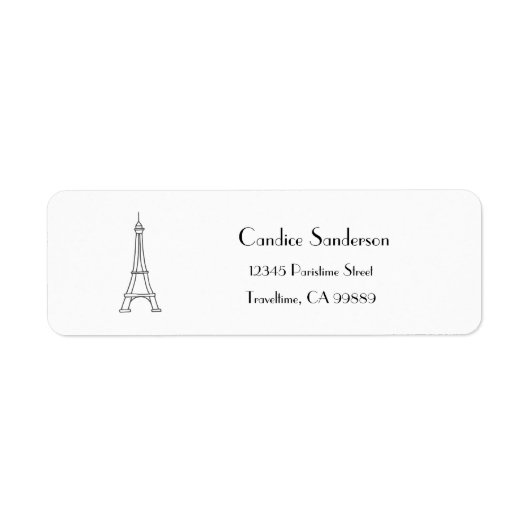 Étiquette de adresse de Paris, Étiquette de voyage (Devant)