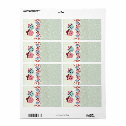 Étiquette de adresse de petits gâteaux de Noël (Feuille entière)