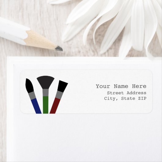 Étiquette de adresse de pinceaux (En situation)