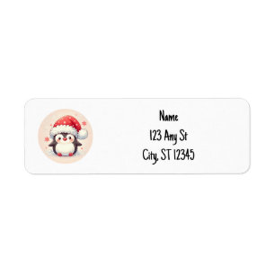 Étiquette de adresse de pingouin d'hiver mignon