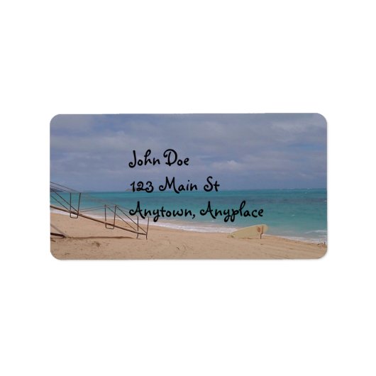 Étiquette de adresse de plage hawaïen (Devant)
