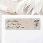 Étiquette de adresse de plage vintage Ocean Jellyf (En situation)