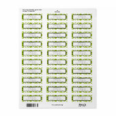 Étiquette de adresse de point d'aiguillage de  de  (Feuille entière)