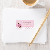 Étiquette de adresse de point tendance Pink Ladybu (En situation)