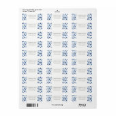 ÉTIQUETTE DE ADRESSE DE POINTS DE COULEUR D'EAU IN (Feuille entière)