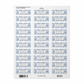 ÉTIQUETTE DE ADRESSE DE POINTS DE COULEUR D'EAU IN (Feuille entière)